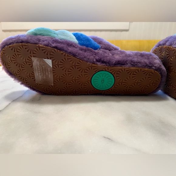 UGG FLUFF YEAH! Purple Combo with back stretch logo Ugg Size 12 Never Worn, NIB - Picture 9 of 10